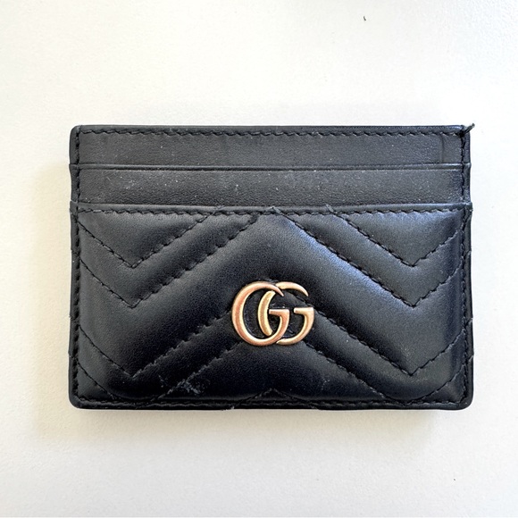 Gucci GG Marmont Leather Cardholder - Black - Picture 1 of 5